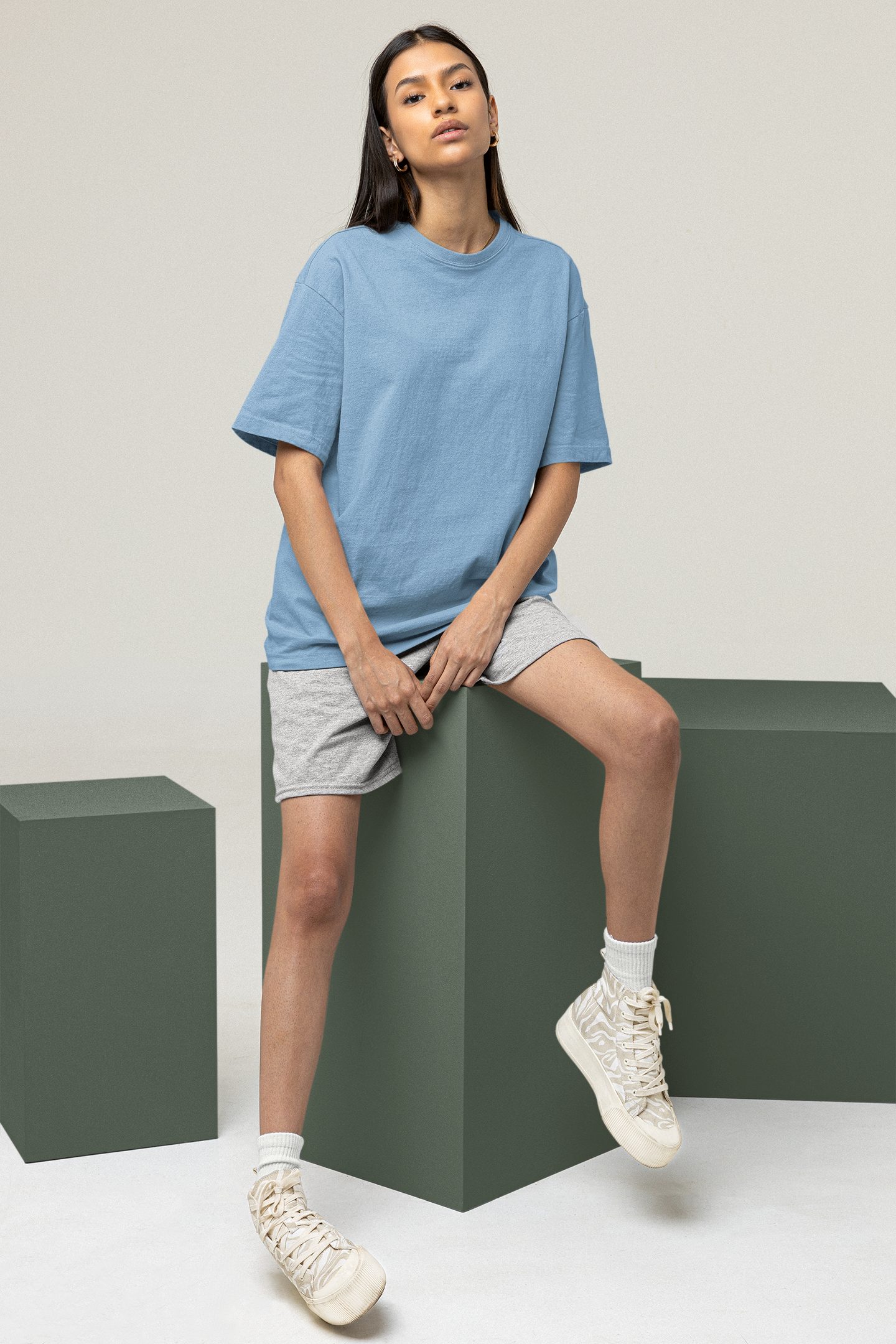 The Oversized Tee : Beau Blue